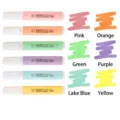 Set of 6 colorful pastel highlighters ideal for student note-taking and school use - Set of 6 / Chisel Tip / Warm Elegant Color