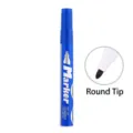 Blue permanent marker pen with round tip, waterproof and quick-drying oily ink - Bullet Tip / Blue