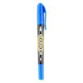 High-quality blue dual-tip permanent marker with waterproof oil-based ink for art drawing - Blue Single Pen