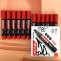 Red permanent markers 12 pack quick dry refillable 3.0mm tip ink pens for office use - 12 Pieces / Red