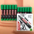 Set of 12 green permanent markers with 3.0mm tip for fast-dry waterproof marking - 12 Pieces / Green