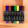 A set of 8 colorful quick-drying waterproof permanent markers in a clear plastic case - 8-Color Set / 8Pcs Set / Colorful