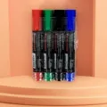 Set of 4 permanent markers in red green black and blue with quick-dry waterproof ink - 4-Color Set / 4Pcs Set / Colorful