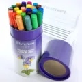Auswaschbares Aquarellstift-Set mit 24 Farben in einer violetten Runddose - 24 Farben