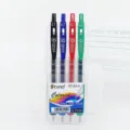 Juego de 4 bolígrafos de gel retráctiles 0,7mm de colores con bolsa transparente para oficina y escuela. - Juego de 4 colores
