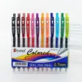 Set de 12 bolígrafos de gel retráctiles, punta fina 0.7mm colores surtidos para tomar notas. - Juego de 12 Colores
