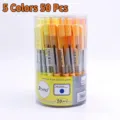 Juego de 50 bolígrafos retráctiles de 0,7 mm en cinco colores vibrantes para oficina - 50 Piezas/Paquete / Azul (BP-9019)