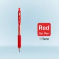 Einzelner roter 0,7 mm Druckkugelschreiber mit ergonomischem Gummigriff für Büro - 1 Stück / Rot