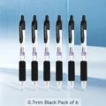 Pack de 6 bolígrafos de gel retráctiles negros profesionales de 0,7 mm para oficina - 0.7mm (6 Piezas/Pack) / Negro