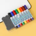 Juego de 8 rotuladores para pizarra blanca borrables con borrador de fieltro y bandeja - Juego de 8 Colores con Borrador