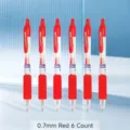 Set da 6 penne gel rosse a scatto di alta qualità con punta fine da 0,7 mm per scuola - A forma di proiettile / Rosso 0,7 mm