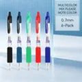 Set di 6 penne gel colorate a scatto da 0,7 mm in colori assortiti per studenti - A forma di proiettile / Colori misti 0,7 mm
