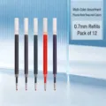 Confezione da 12 ricariche per penne gel colorate da 0,7 mm ad alta capacità ufficio - A forma di proiettile / Ricariche colori misti 0,5 mm