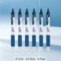 Set di 6 penne gel a scatto blu navy da 0,7 mm, ideali per una scrittura scorrevole e per gli studenti - A forma di proiettile / Blu inchiostro 0,7 mm