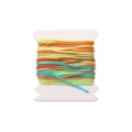 0.8mm colorful braided nylon thread on white plastic bobbin for DIY jewelry making - Gradient Variegated (#084) / 5 Meters/Card / Rainbow Gradient