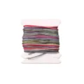 Multicolor 0.8mm braided nylon cord for DIY beading and jewelry making on spool - Gradient Variegated (#086) / 5 Meters/Card / Red-Purple-Green-Grey Segment Dye