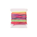 Rainbow 0.8mm braided nylon cord for DIY jewelry making and beading on a white spool - Gradient Segment Dye (#089) / 5 Meters/Card / Rainbow Ombre