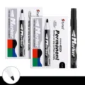 Set of 24 black permanent markers with waterproof quick-dry ink for any surface - Bullet Tip / 24 Pcs/Set / Black