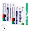 Set of 24 green waterproof permanent markers, thick head large capacity, 2 boxes. - Bullet Tip / 24 Pcs/Set / Green