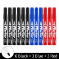 12 Pack High Capacity Waterproof Permanent Markers with 6 Black 3 Blue and 3 Red Pens - Bullet Tip / 12 Pieces / Mixed Colors (Black/Blue/Red)
