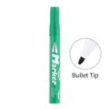 Professional green oil-based permanent marker with a round tip, waterproof and fast-drying - Bullet Tip / Green