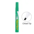 Green oil-based permanent marker with a durable chisel tip, waterproof and fade-resistant ink - Square Toe / Green