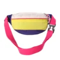 Colorful dopamine crossbody waist bag with pink strap and color-blocked design - 33*16*8 / Yellow