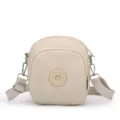 Elegante borsa a tracolla leggera in nylon beige con design moderno a forma di conchiglia - Taglia unica / Bianco Crema