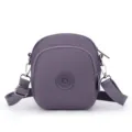 Elegante borsa a tracolla in nylon viola a forma di conchiglia per donna tendenza - Taglia unica / Smoke
