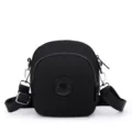 Borsa a tracolla versatile in nylon nero con design casual a conchiglia per l'uso quotidiano - Taglia unica / Nero