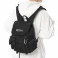 Schwarzer Wanderrucksack mit großer Kapazität und Karabiner für Outdoor-Aktivitäten - Einheitsgröße / Schwarz