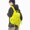 Neon green large capacity hiking backpack with flap closure and outdoor style - One Size / Green