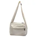 Minimalist off-white canvas crossbody bag with a comfortable wide adjustable strap - Off White