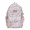 Zaino scolastico rosa carino di alta qualità per ragazze con motivo a stelle e grande capacità - Zaino senza ciondolo / Rosa
