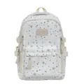 Zaino bianco stile Mori con motivi a stella e grande capacità per studentesse universitarie - Zaino senza ciondolo / Bianco