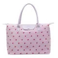 Grande borsa da viaggio viola con grazioso motivo a fragola e due manici - Taglia L / Viola