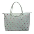 Borsa da viaggio capiente verde menta per donna con grazioso motivo a fragole rosse - Taglia L / Verde