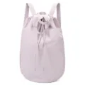 Light purple nylon drawstring backpack for women, lightweight and casual travel bag. - One Size / Light Purple