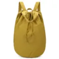 Lightweight mustard yellow nylon drawstring backpack for women, ideal for travel - One Size / Turmeric