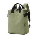Mochila minimalista verde salvia gran capacidad con asas negras y correas ajustables resistentes - 6 / Verde claro