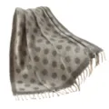 Grey and charcoal polka dot jacquard blanket with tassels, soft faux cashmere winter shawl - Circle Polka Dot (TT1-04) / 165x125+10cm / Gray