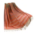 Nordic style imitation mohair geometric pattern blanket with tassel trim in orange - 165x125cm / Orange Striped