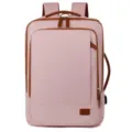 Trendy roze waterdichte laptoprugzak met bruine handvatten voor dagelijks reisgebruik - Roze