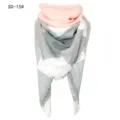 Sciarpa a triangolo a quadri rosa e grigi in finto cashmere con morbide frange sottili - Rosa Chiaro (SD-15#) / 140x140x210CM