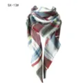 Sciarpa in finto cashmere con motivo scozzese rosso e blu scialle triangolare - Quadretti bianchi e grigi (SX-13#) / 140x140x210CM