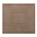 Elegante chal de punto marrón con motivos geométricos de encaje tradicionales en vista SKU - Caqui Oscuro