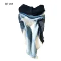 Morbida sciarpa scialle a triangolo a quadri blu e bianchi finto cashmere, SD-08# - Quadretti Blu Navy (SD-08#) / 140x140x210CM