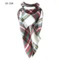 Sciarpa a triangolo a quadri colorati in morbido tessuto di alta imitazione cashmere - Bianco Colorato (SX-20#) / 140x140x210CM
