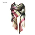 Sciarpa scozzese in finto cashmere con motivo a quadri colorati in rosso e giallo. - Quadretti Colorati Nero e Rosso Giuggiola (SX-11#) / 140x140x210CM