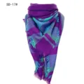 Scialle a triangolo in finta cashmere a quadri viola e blu, stile SD-17# - Grigio Chiaro Viola (SD-17#) / 140x140x210CM